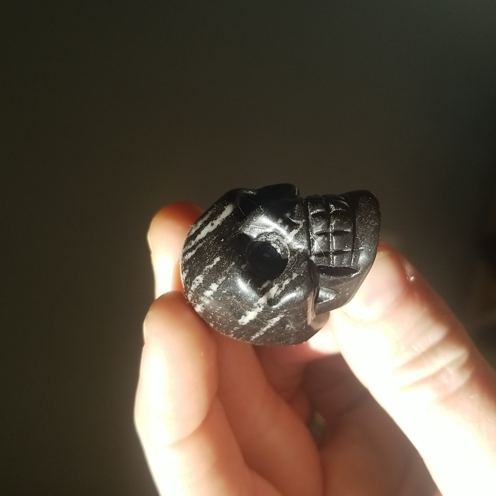 Zebra Jasper Carved Skull